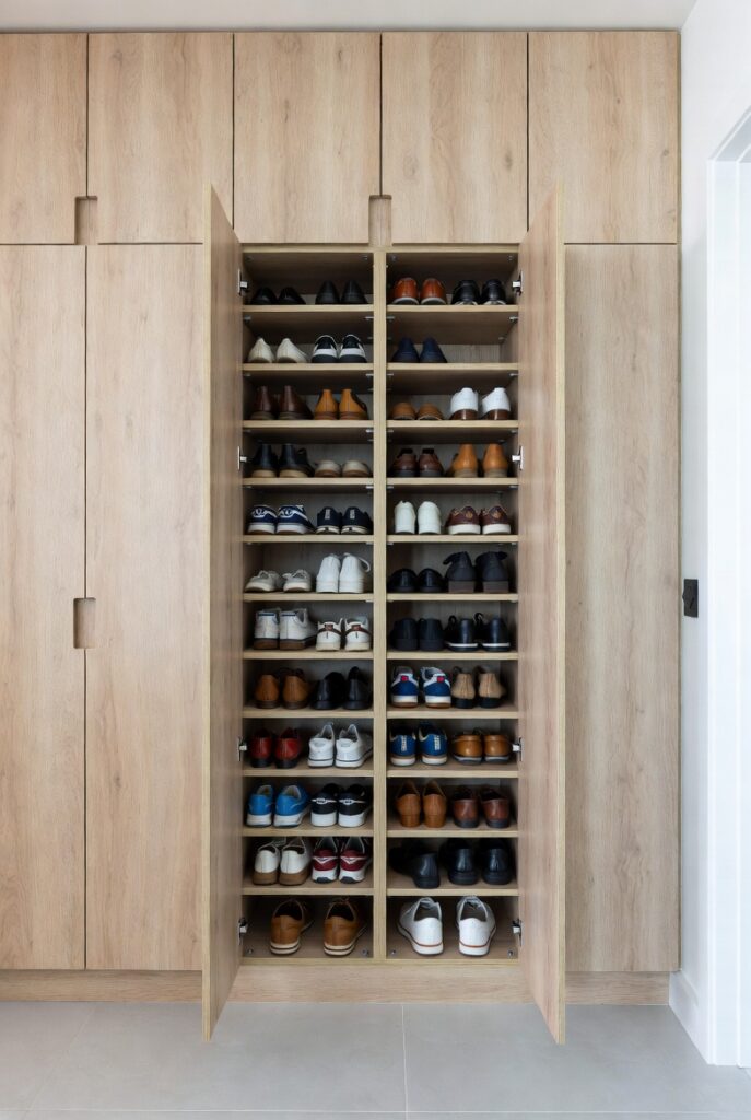 Try a Slim Shoe Cabinet Against the Wall