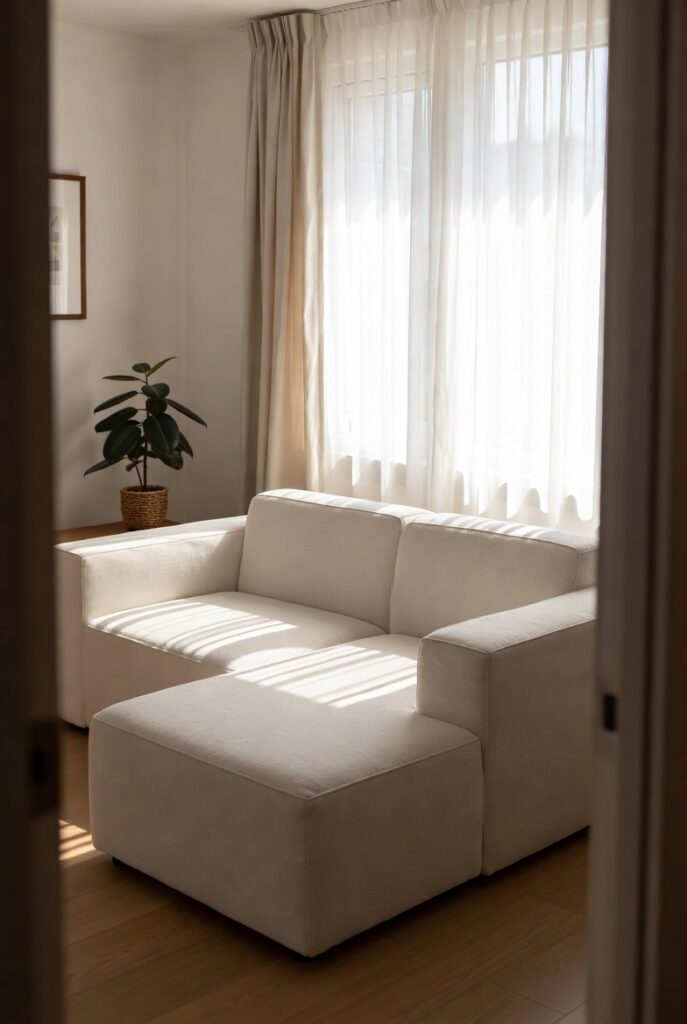 A Modular Sectional With a Chaise