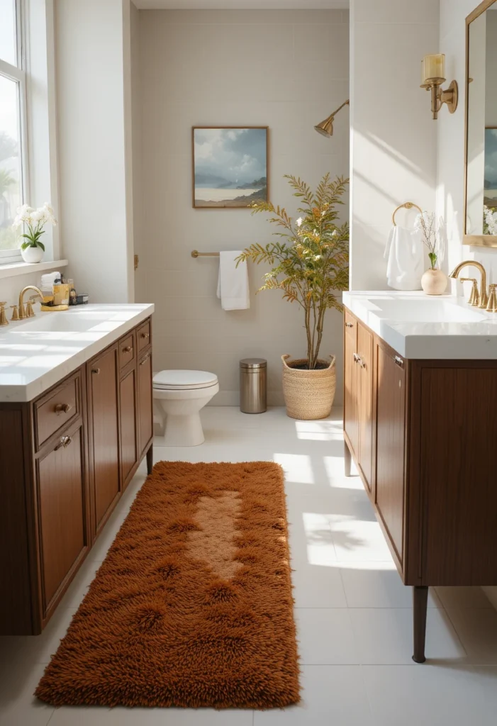 Add a Statement Rug or Bath Mat