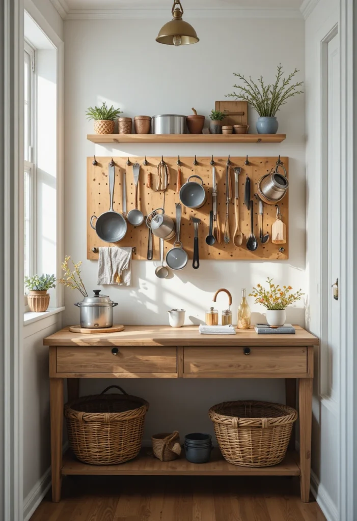 Install a Pegboard Wall in the Kitchen or Entry
