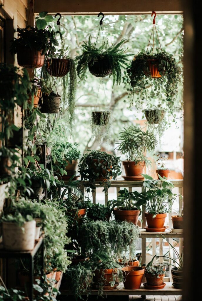 Use Tiered or Hanging Plants for Vertical Greenery