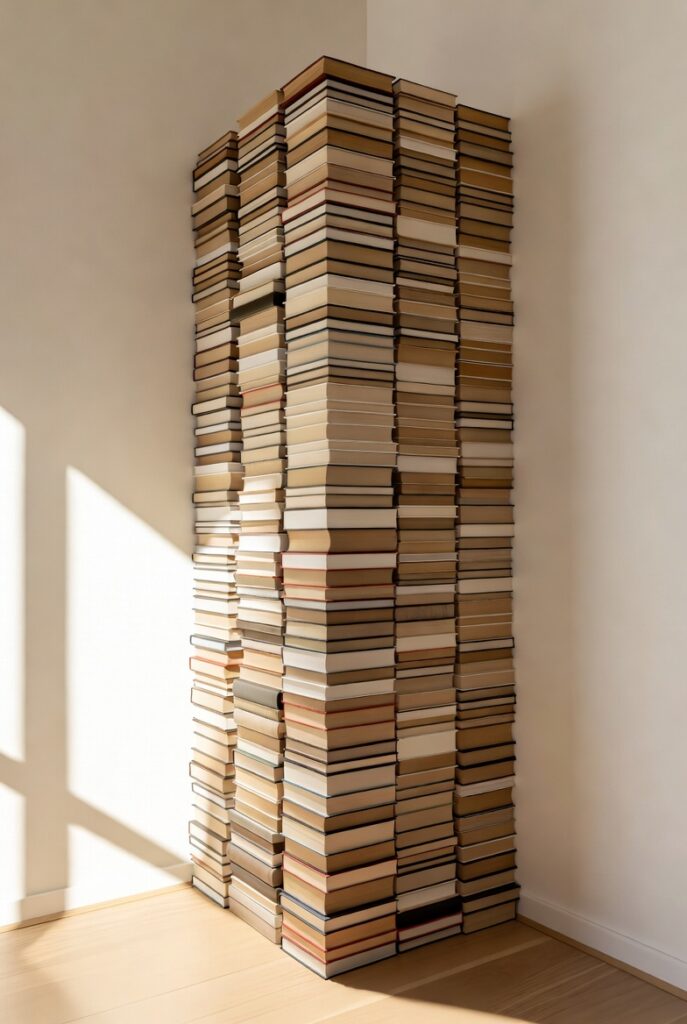 Narrow Vertical Book Tower
