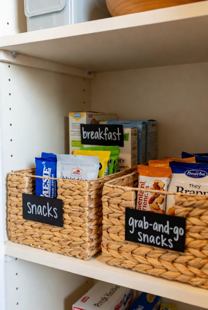 Use Baskets for "Grab-and-Go" Categories