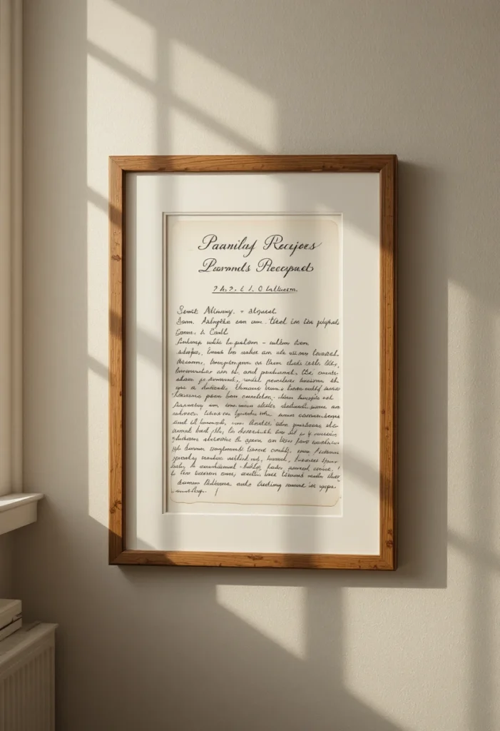 Framed Family Recipe or Handwriting Art