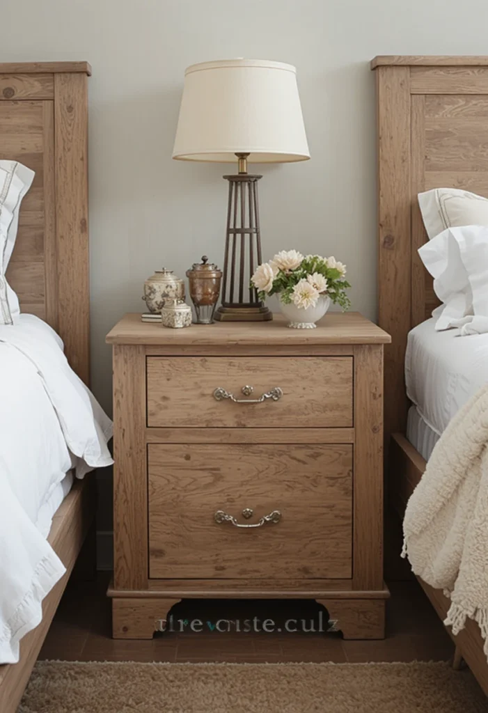 Choose Light Oak Nightstands With Brass or Bronze Pulls