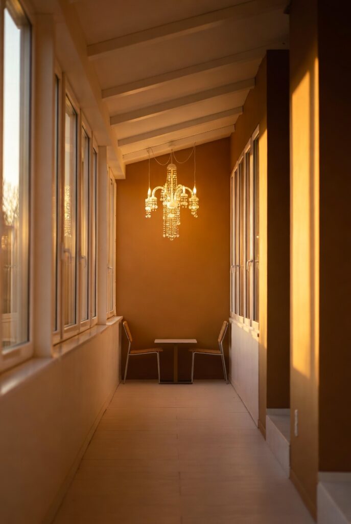 Add String Lights or a Small Chandelier