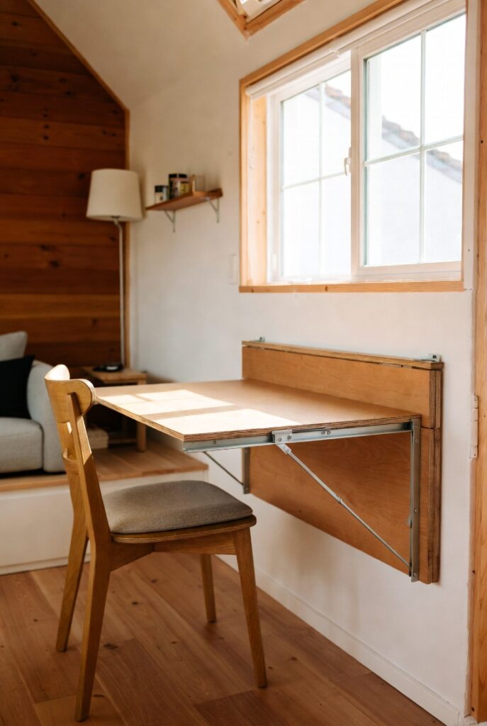  Add a Folding or Wall-Mounted Table for Instant Flexibility