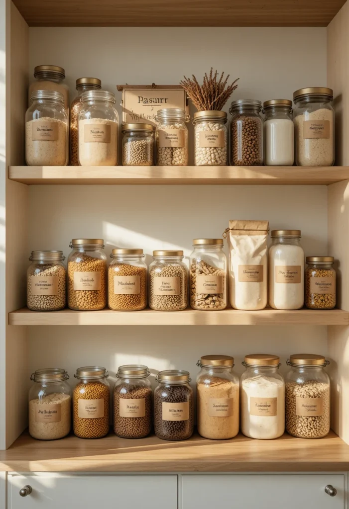 Try Open-Shelf "Pantry Styling" With Labeled Jars