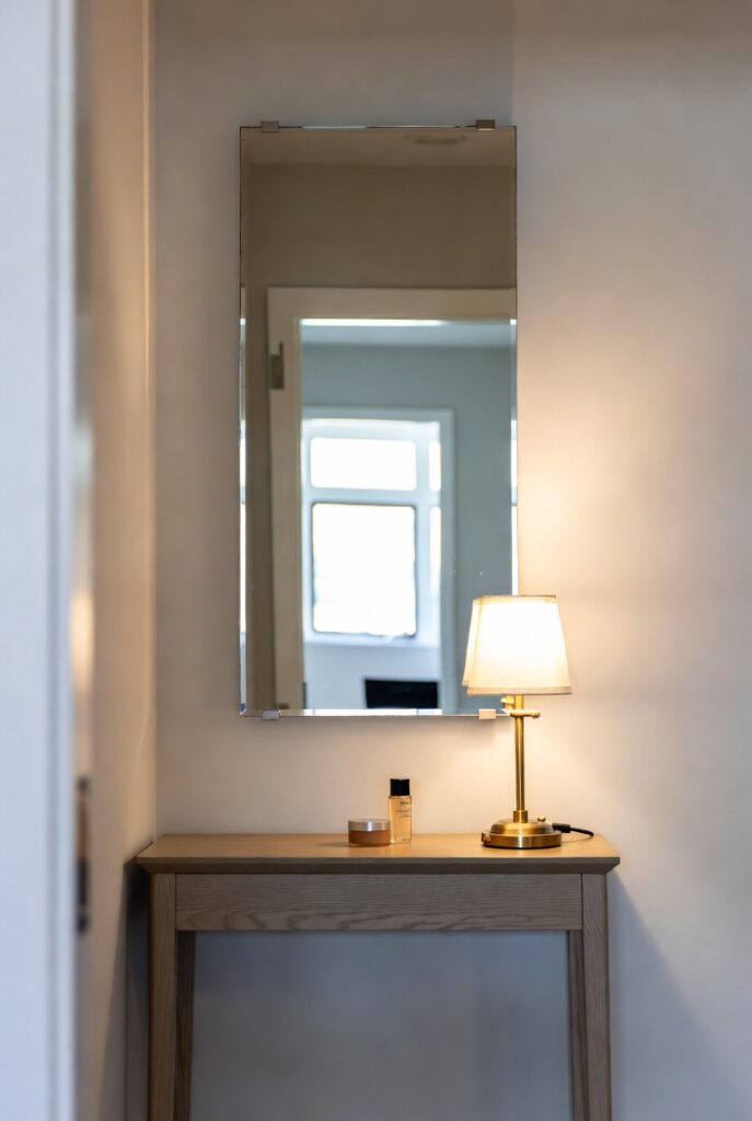 A Slim Console Table Against a Hallway Wall