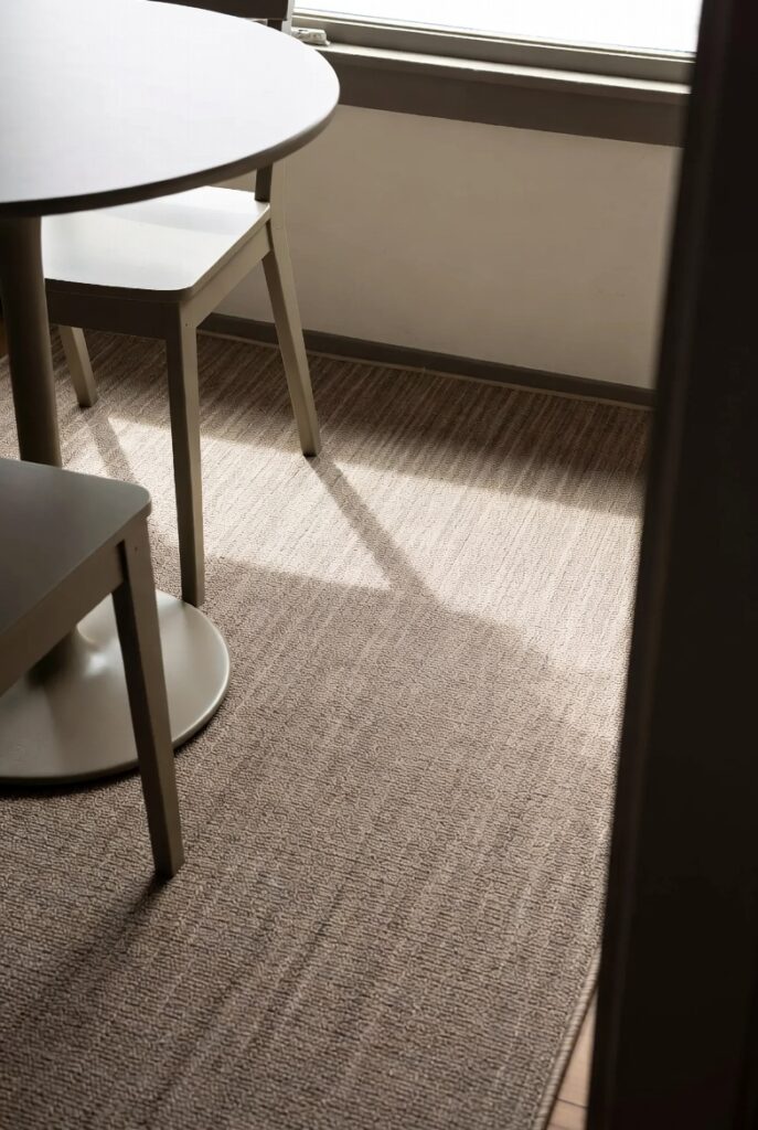 Moisture-Resistant Rug + Pedestal Table for Small Dining Nooks