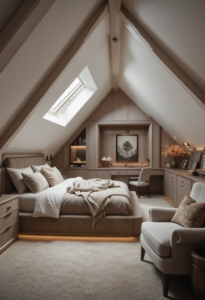 Tiny attic room ideas with cozy sleeping nooks, smart workspaces, and sloped wall storage solutions