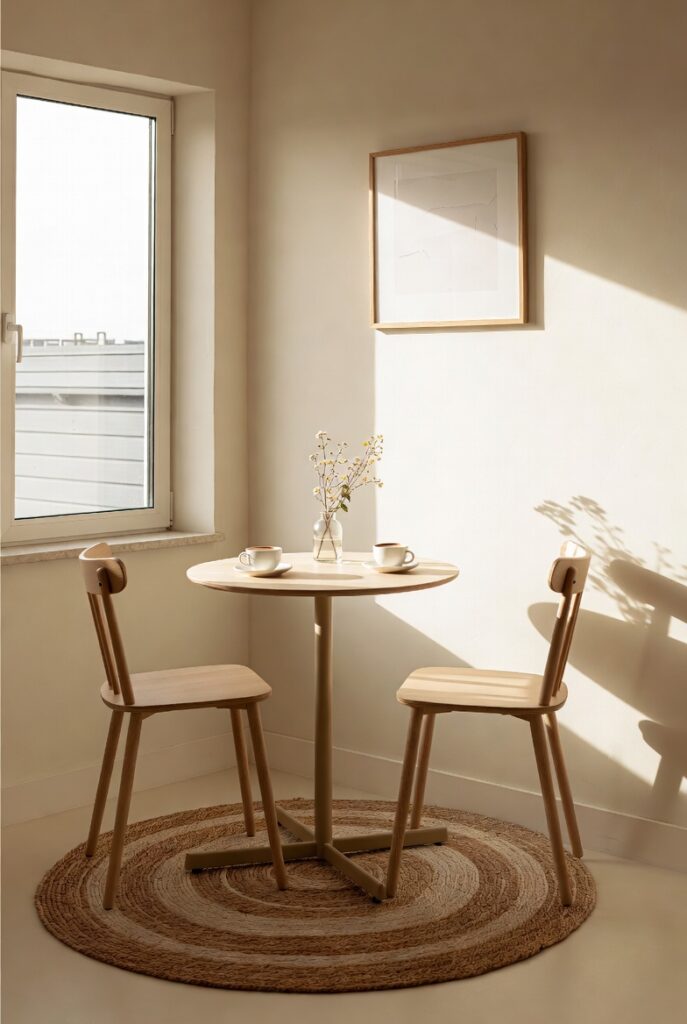 Round Rug + Bistro Table for a Breakfast Nook