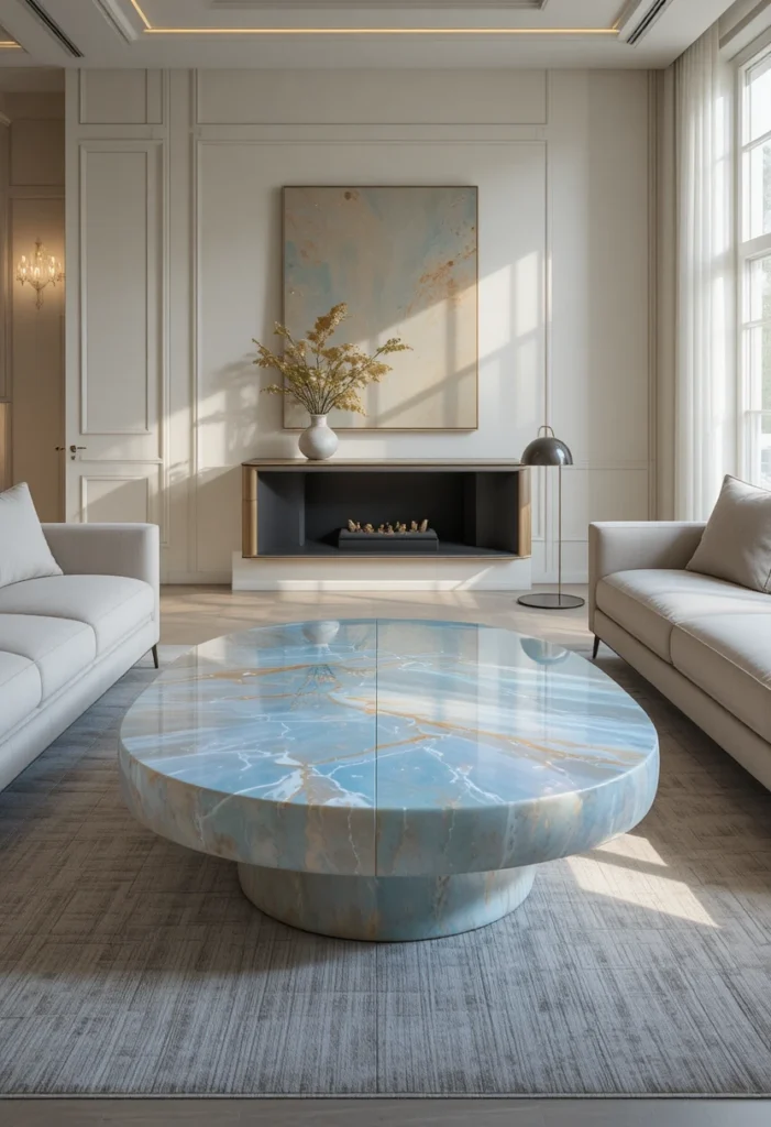 An Opal-Finish Coffee Table