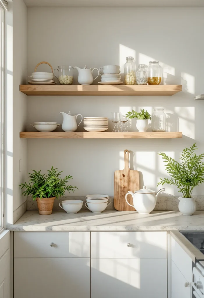 Install Open Shelving Instead of Upper Cabinets