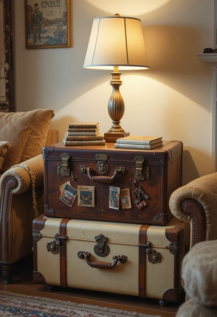 Turn a Vintage Suitcase Into a Side Table