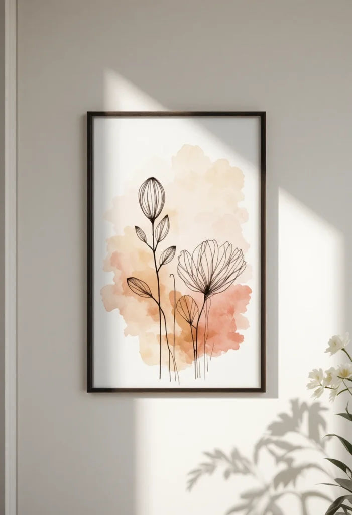 Watercolor Wash With Sharpie Line Art
