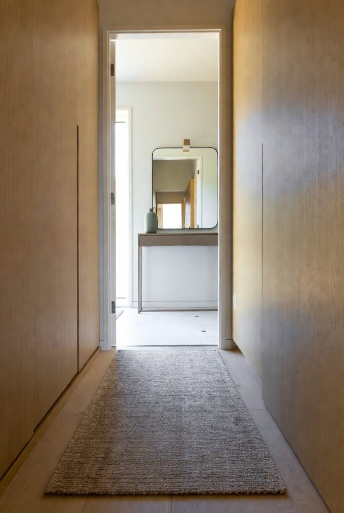 Runner Rug + Console Table in a Narrow Entryway