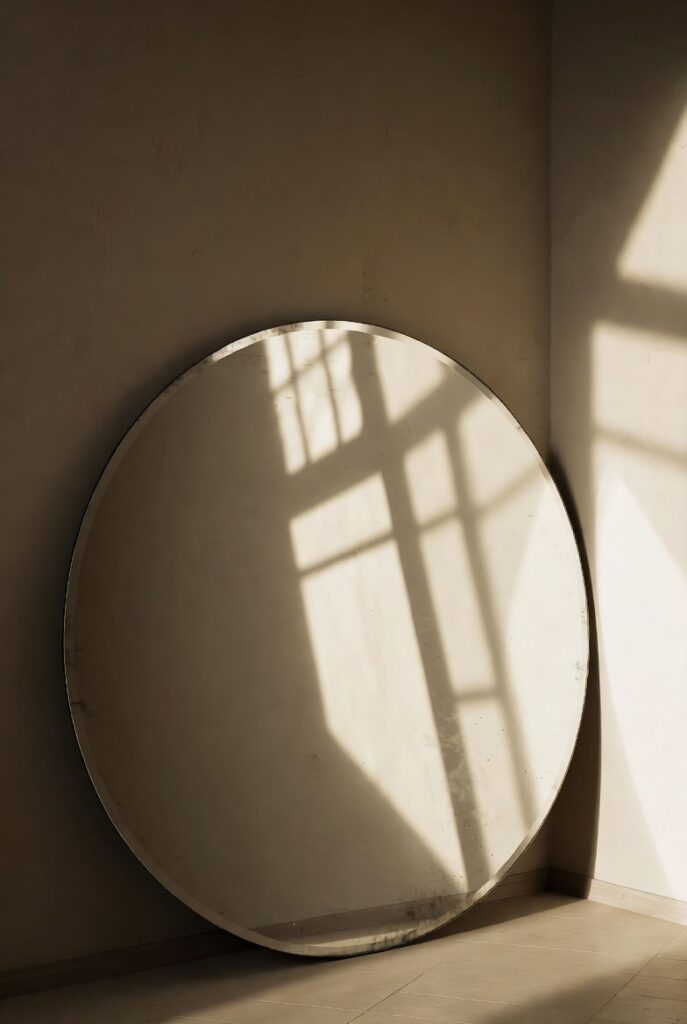 An Oversized Round Mirror