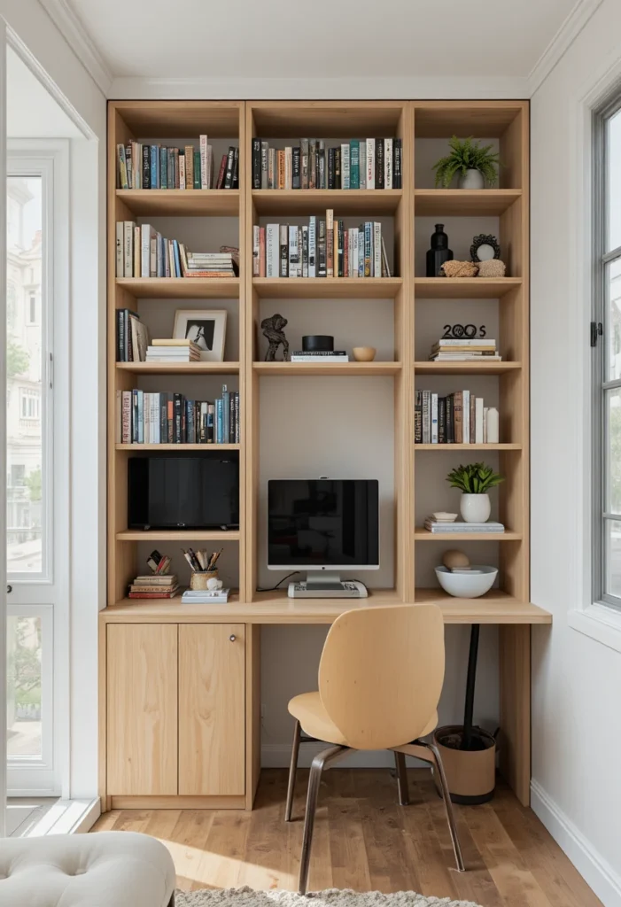 Try a Slim Bookcase as a Structural Divider