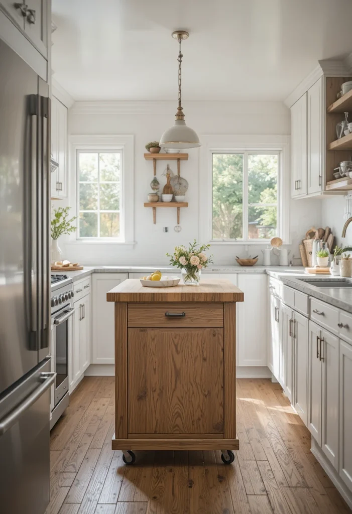 Use a Rolling Cart or Butcher Block Island