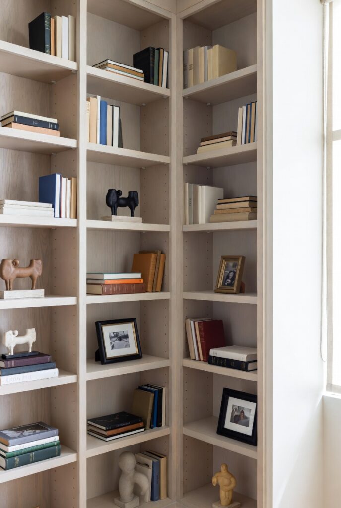 A Slim Corner Bookcase for Curated Storage