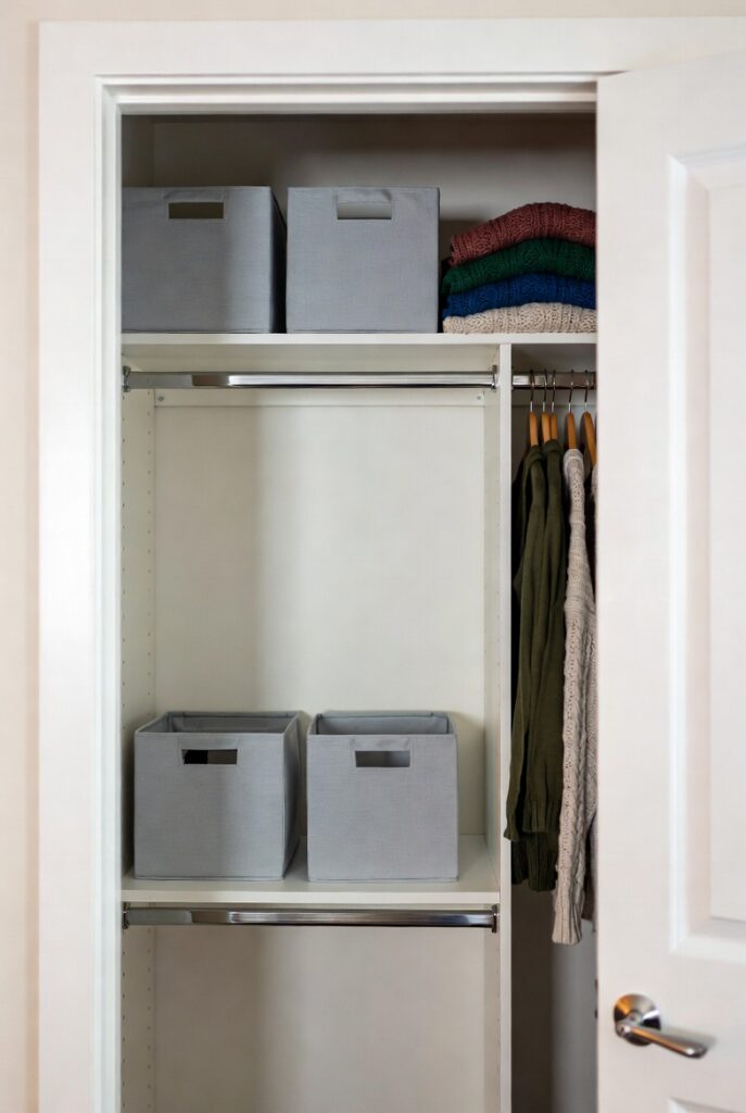 Add a Shelf Above the Hanging Rod