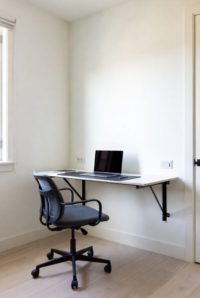 A Wall-Mounted Floating Desk