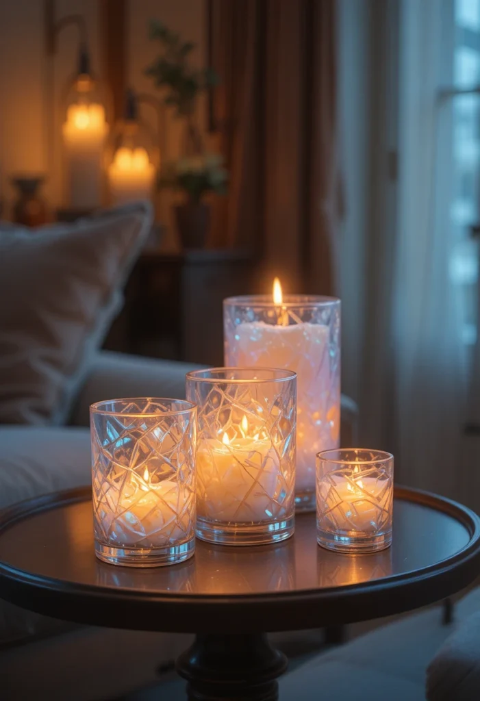 Opal Glass Candle Holders