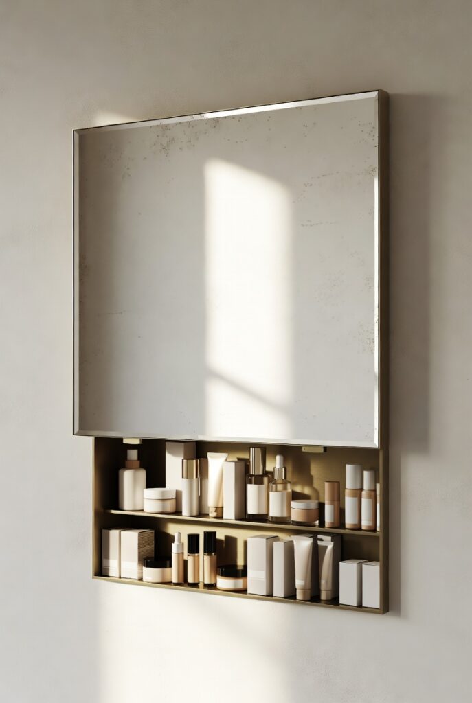 A Mirror With Built-In Hidden Storage