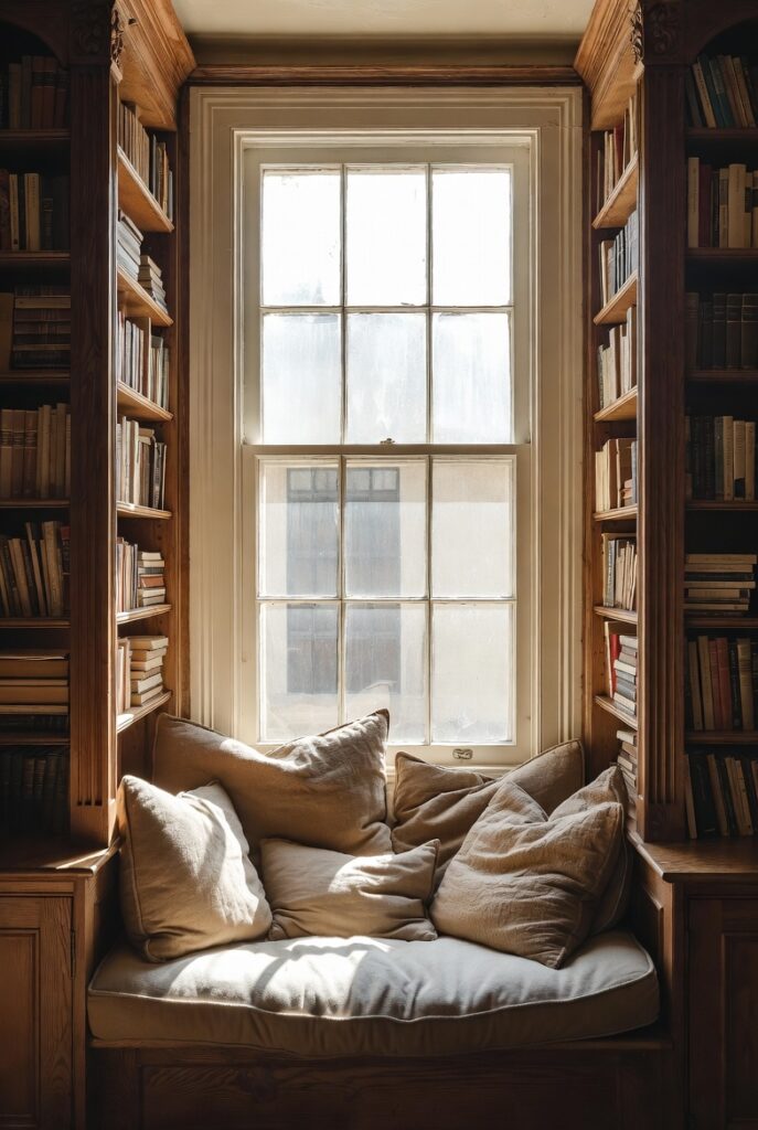Window Seat With Built-In Shelving