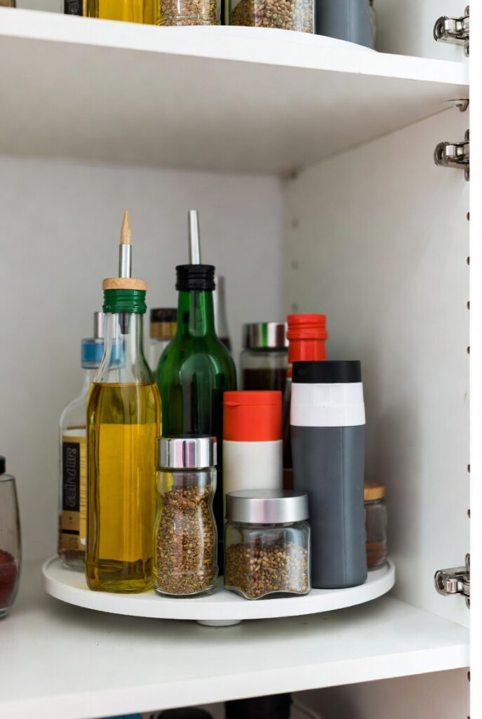 Install a Lazy Susan for Oils, Condiments, and Spices