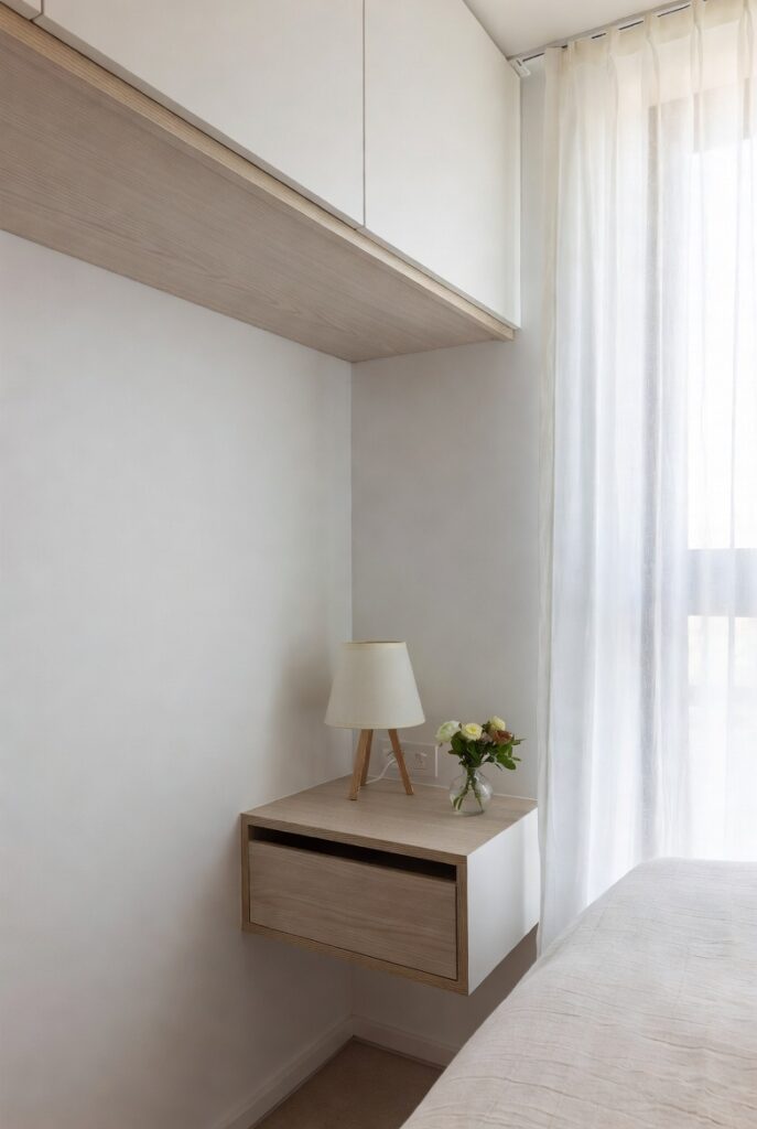 Use a Wall-Mounted or Floating Nightstand