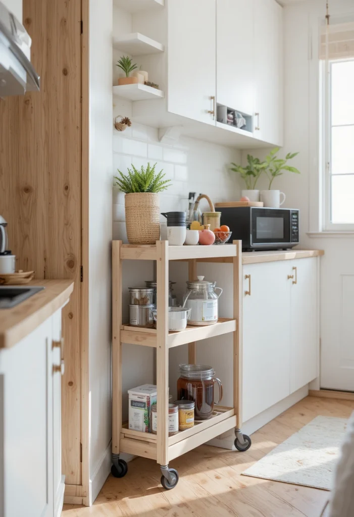 Add a Rolling Storage Cart in the Kitchen