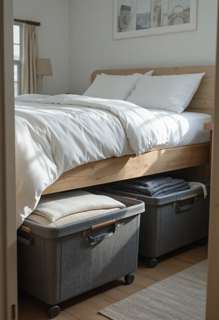 Use Under-Bed Storage Bins on Casters