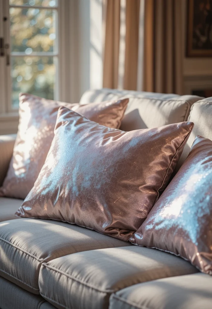 2. Iridescent Throw Pillows