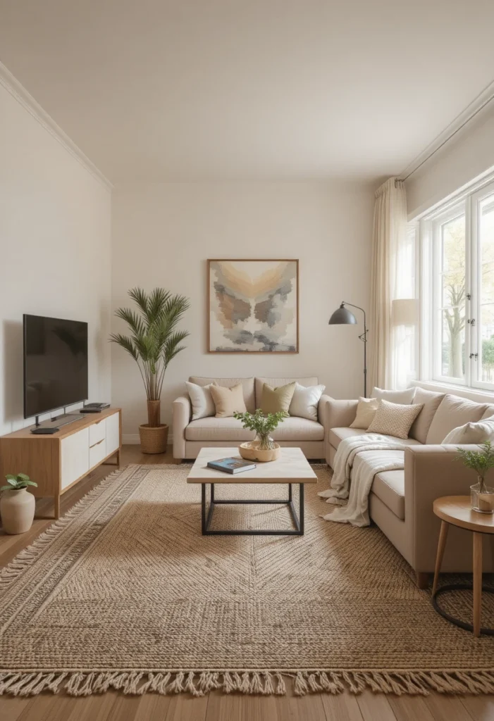 Layer Rugs to Create Zones