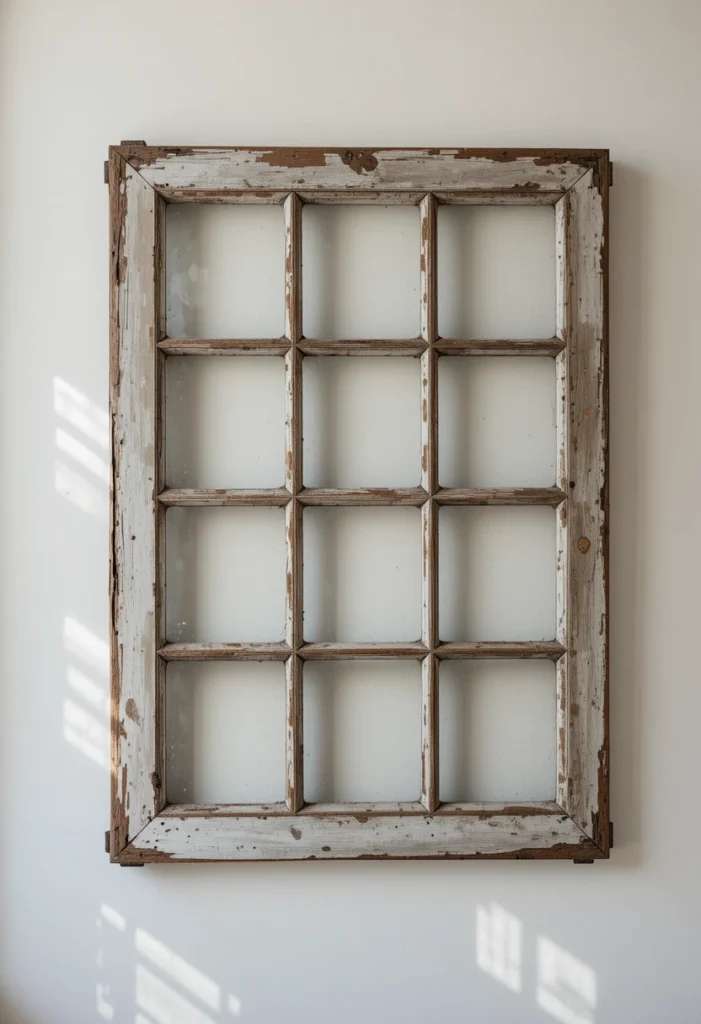 Hang a Vintage Window Frame as Wall Art