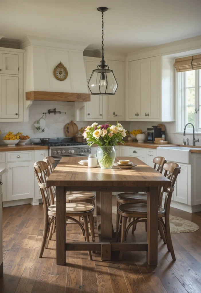 A Farmhouse Table Instead of (or Alongside) an Island
