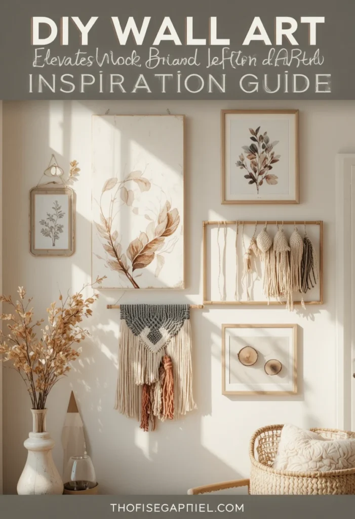 14 DIY wall art ideas featuring abstract paint art, pressed botanicals, and string art that look expensive but cost little